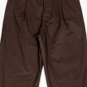 Hansen Garments Bobby Wide Pleated Trousers - Chestnut - product shot - front facing - white background