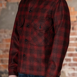 Dehen 1920 Skyline Overshirt - Canyon Plaid Wool. on model side profile