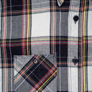 Samurai SIN24-03W Rope Dyed Flannel Shirt - Indigo/Blue - pocket detail