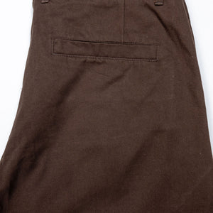 Hansen Garments Bobby Wide Pleated Trousers - Chestnut - product shot - back facing - white background - detail of pants pocket