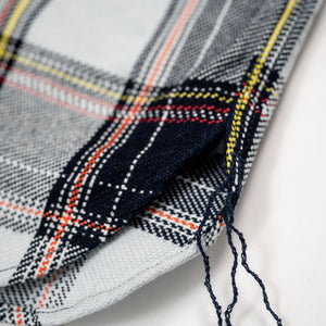 Samurai SIN24-03W Rope Dyed Flannel Shirt - Indigo/Blue - hem detail