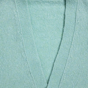 Hansen Garments Leander Classic Cardigan - Mint - product shot - front facing - white background - close up detail of collar and button