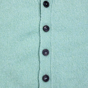 Hansen Garments Leander Classic Cardigan - Mint - product shot - front facing - white background - close up detail of buttons