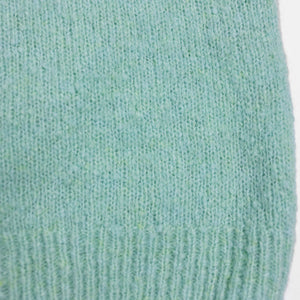 Hansen Garments Leander Classic Cardigan - Mint - product shot - front facing - white background - close up detail of bottom of cardigan