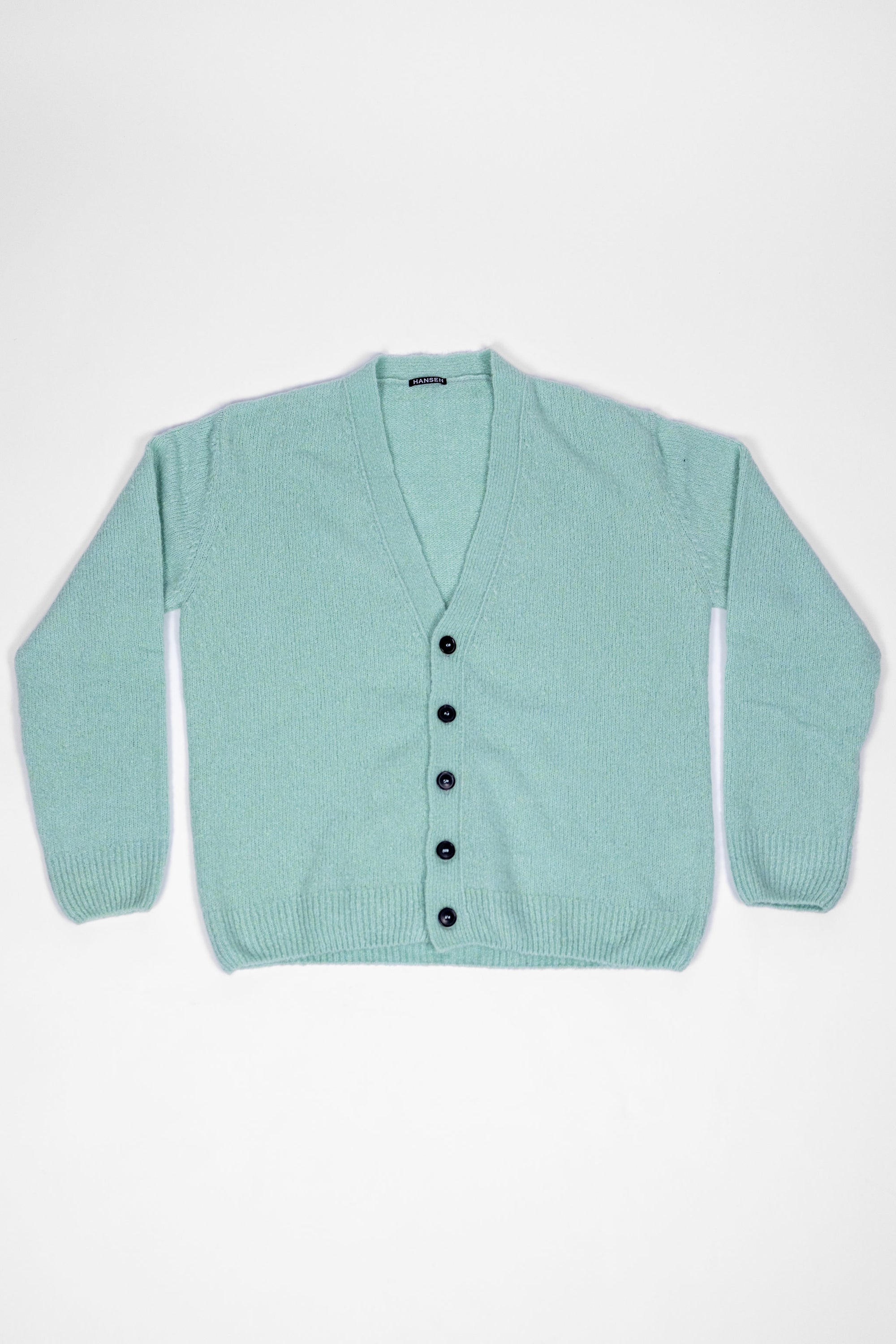 Hansen Garments Leander Classic Cardigan - Mint - product shot - front facing - white background