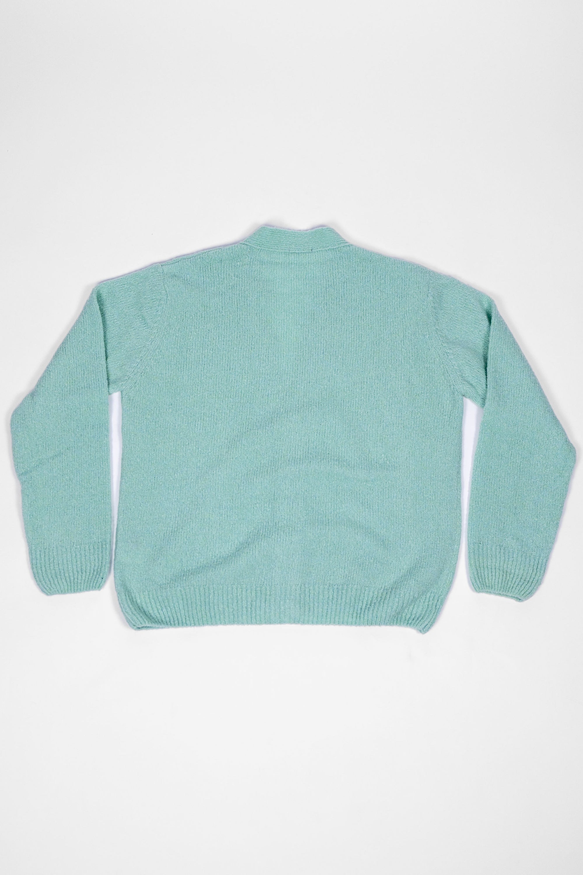Hansen Garments Leander Classic Cardigan - Mint - product shot - back facing - white background