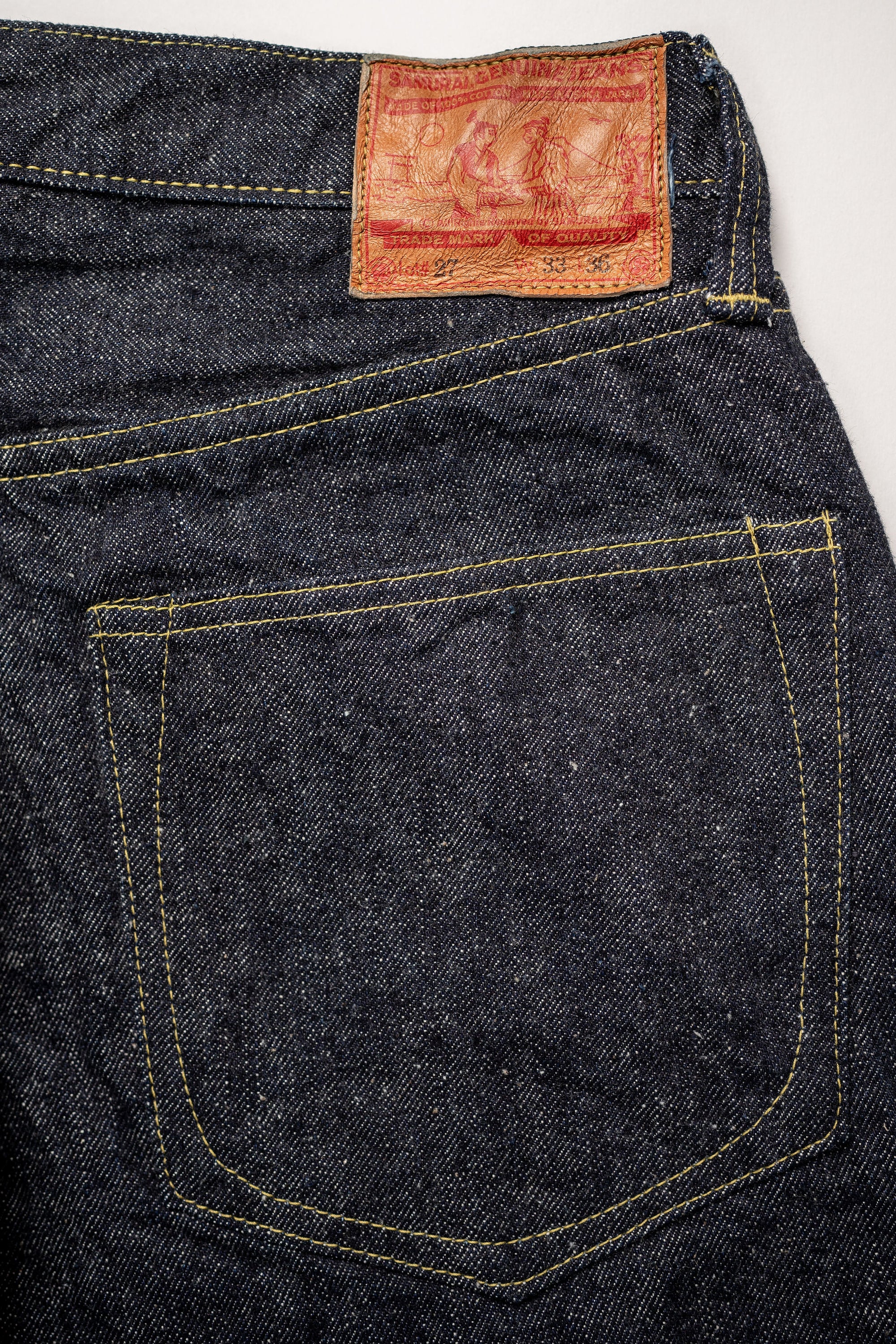 Samurai S2000HX 15oz Otokogi Selvedge '44 Style Wide Straight - back pocket detail