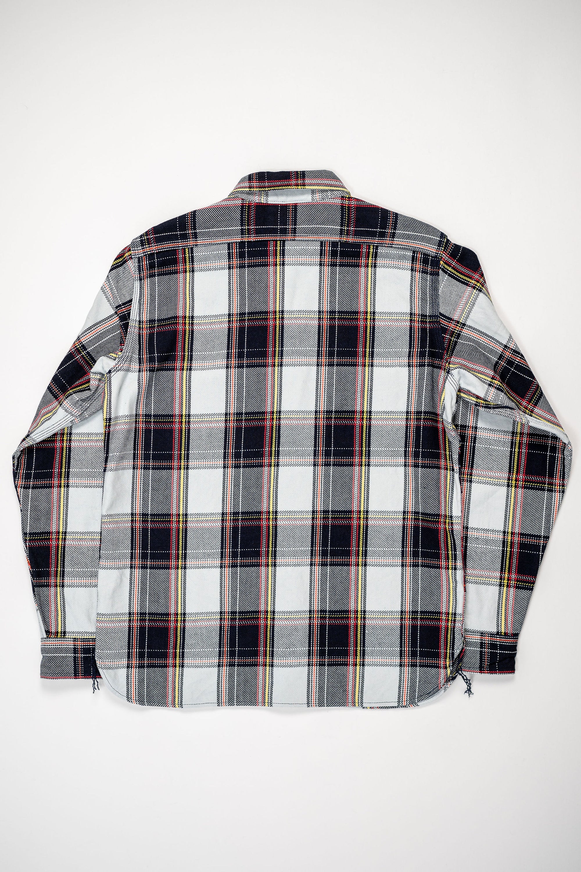 Samurai SIN24-03W Rope Dyed Flannel Shirt - Indigo/Blue - flat lay back
