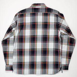 Samurai SIN24-03W Rope Dyed Flannel Shirt - Indigo/Blue - flat lay back