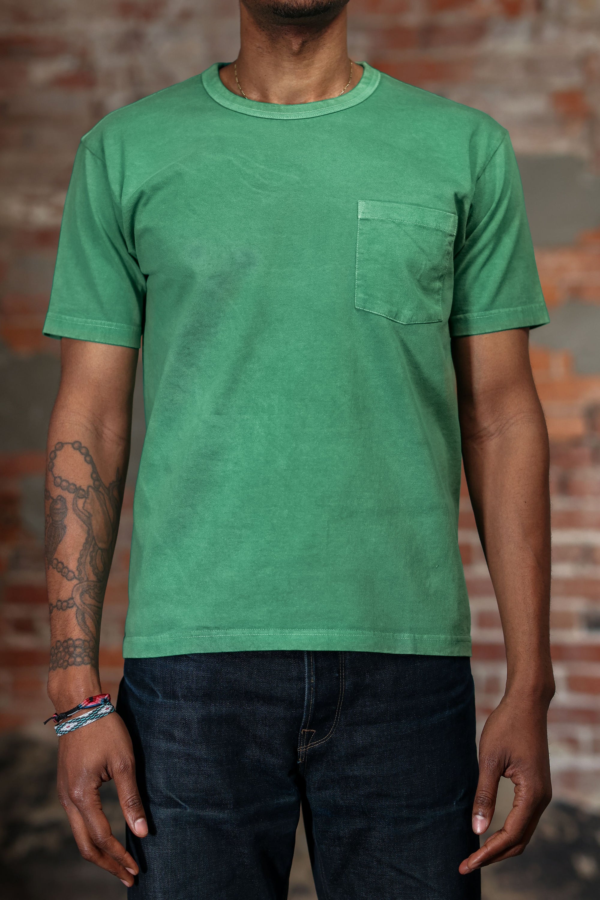 Whitesville WV79531 Pigment Dye Pocket T-Shirt - Kelly Green