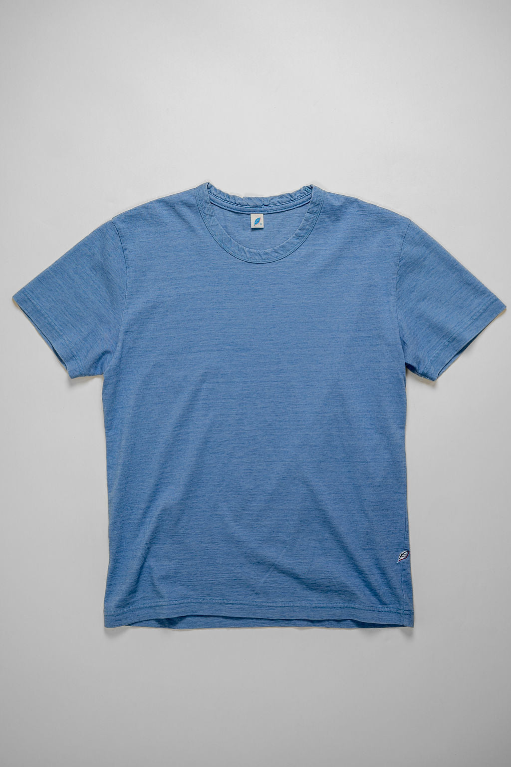 Pure Blue Japan SS-5011-P Indigo Jersey Crew Neck T-shirt - Pale Indigo