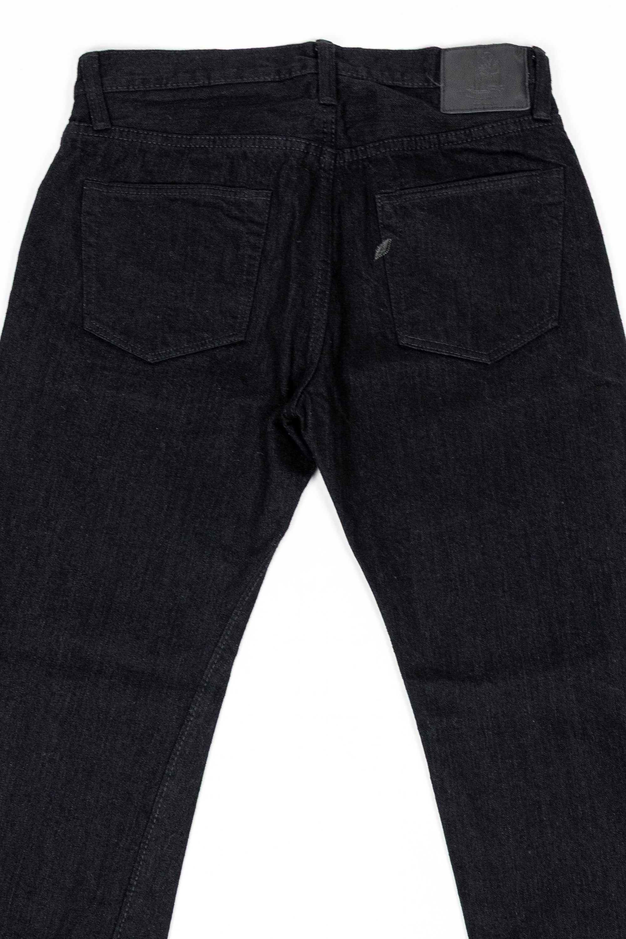 Pure Blue Japan XX-003-BK Regular Straight - 14oz Double Black (Washed). laid of front