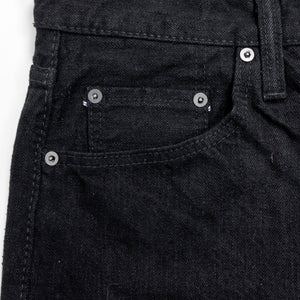 Pure Blue Japan XX-003-BK Regular Straight - 14oz Double Black (Washed). close up of front pocket detail