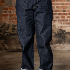 TCB Jeans Baggy 50's Jeans - 13.5oz Denim One Wash. on model front profile