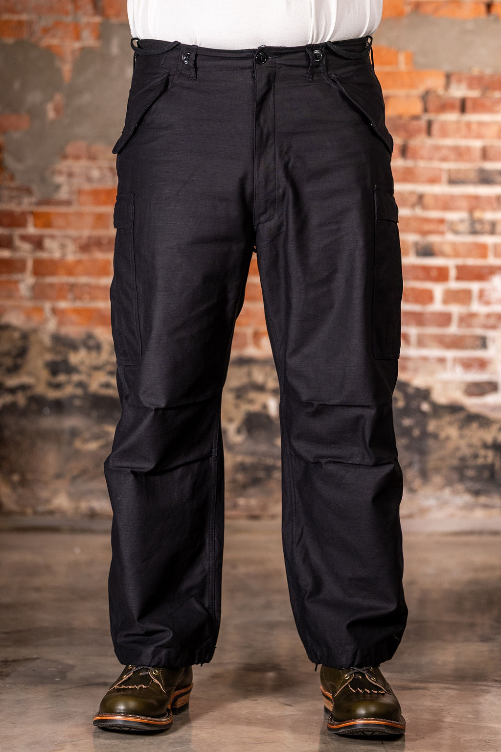 Buzz Rickson's BR42592 William Gibson Black M-51 Trousers - On model, facing camera
