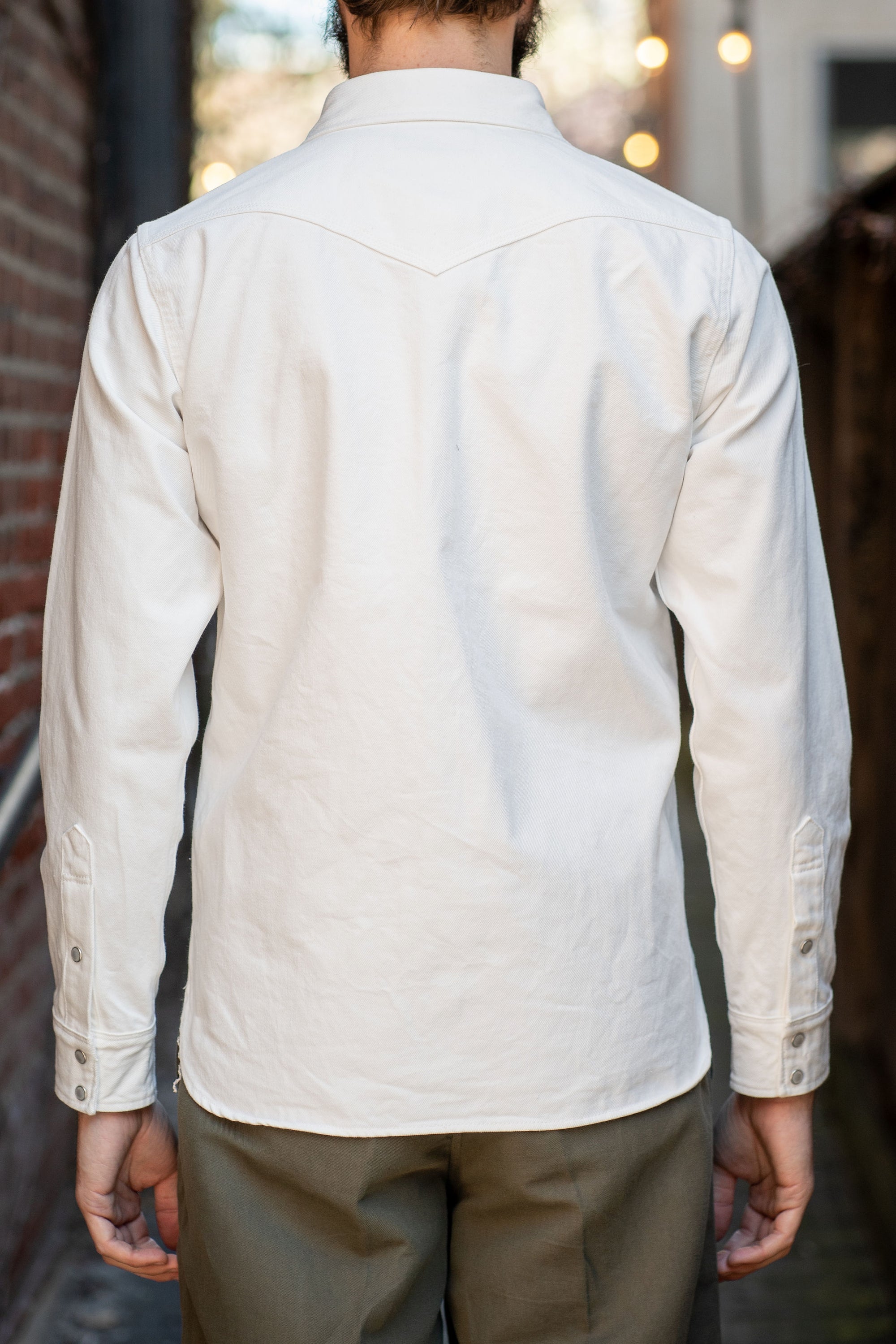 Iron Heart IHSH-384-WHT 13.5oz Cotton Twill Western Shirt - White