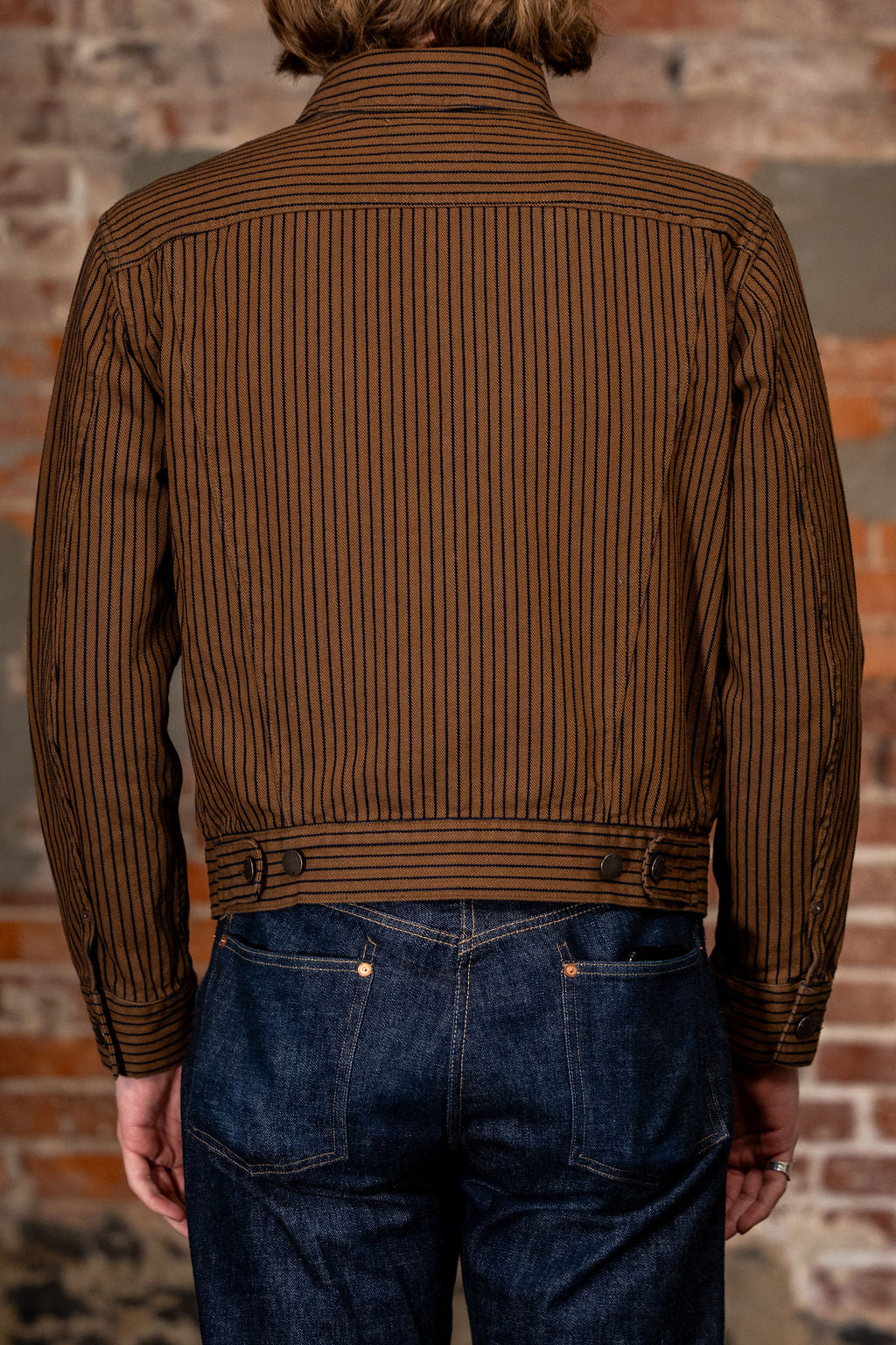 Freenote Cloth High Low - Brown Dobby Herringbone