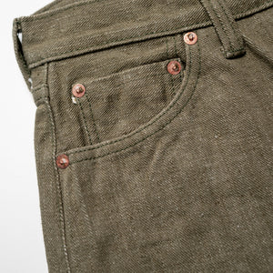 Samurai S0170GNX 17oz Uguisu Denim - Straight Tapered - front pocket detail