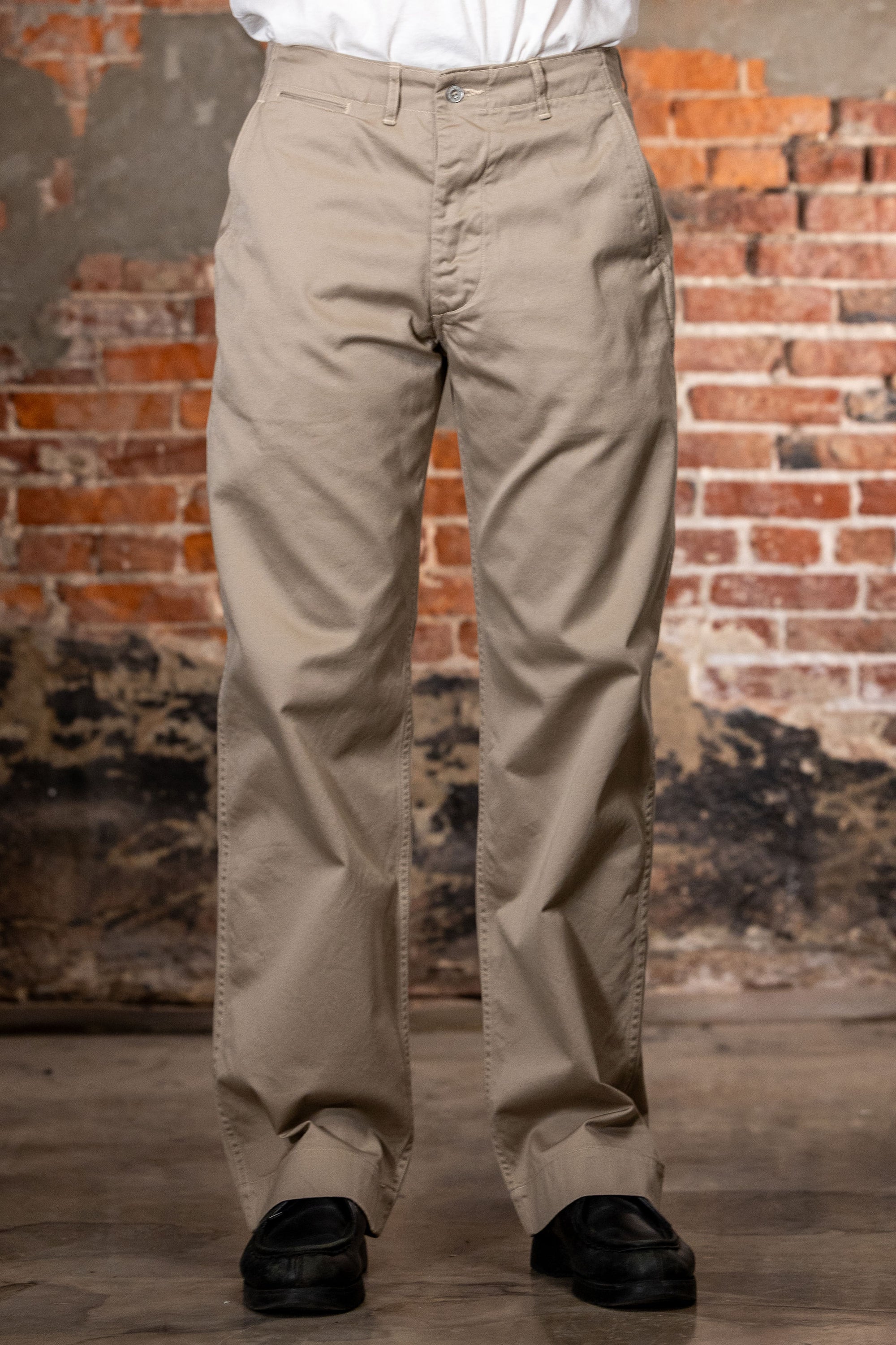 TCB Jeans Stay Gold Chino - 41 Khaki. on model front profile