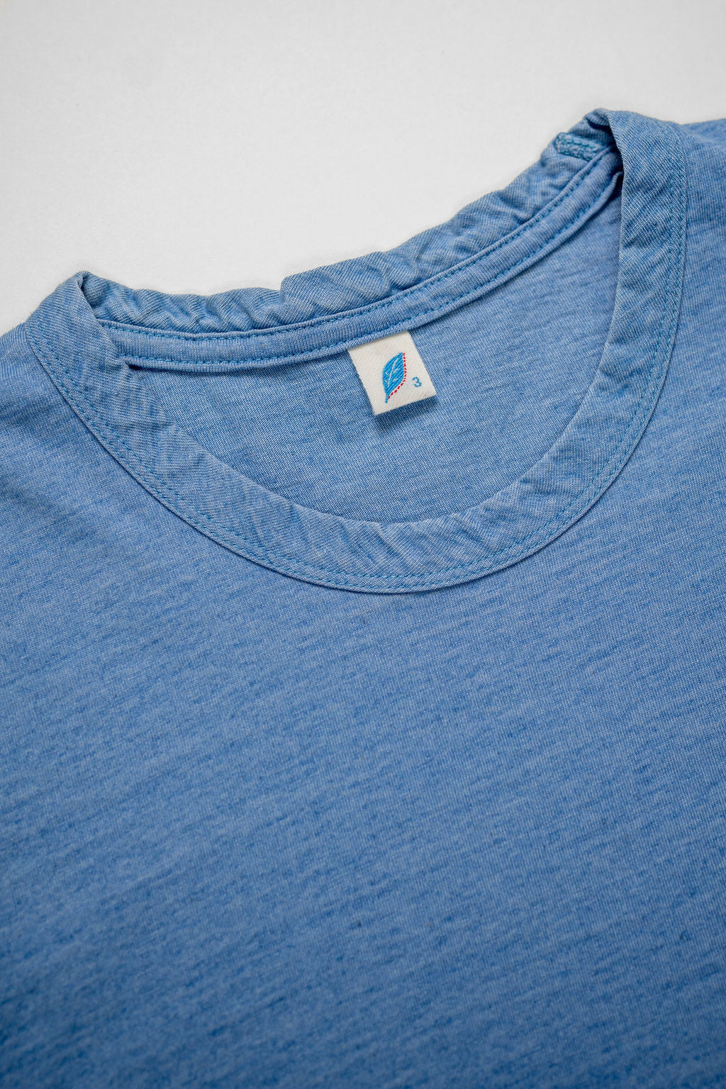 Pure Blue Japan SS-5011-P Indigo Jersey Crew Neck T-shirt - Pale Indigo