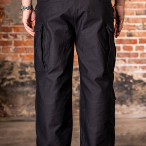 Buzz Rickson's BR42592 William Gibson Black M-51 Trousers - On model, facing rear