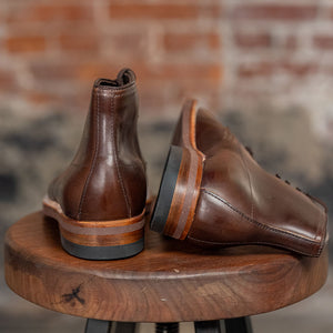 alden mocc toe boots - back view