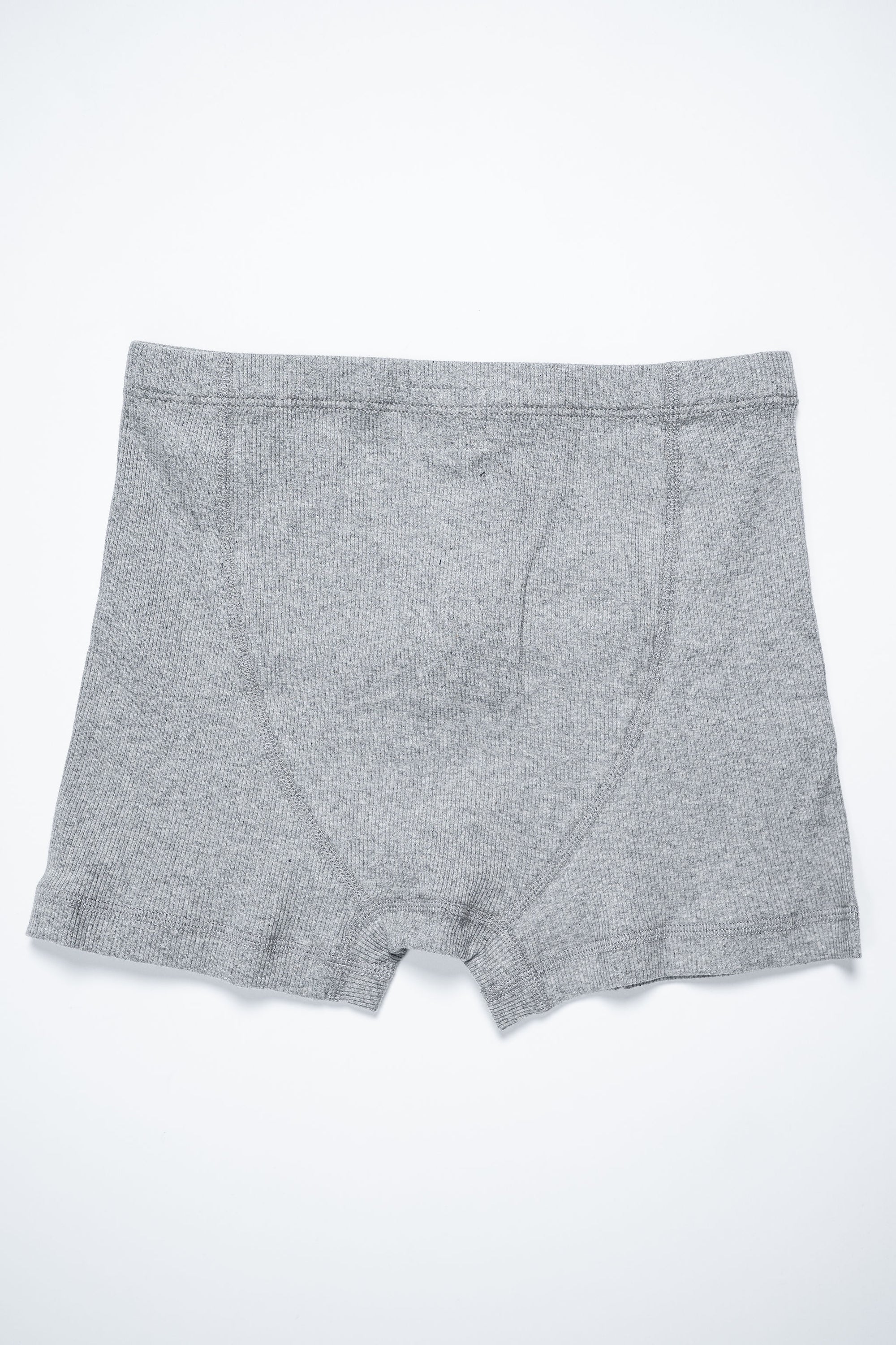 Hemen Biarritz Ribbed Boxer Brief - Heather Grey. laid on face