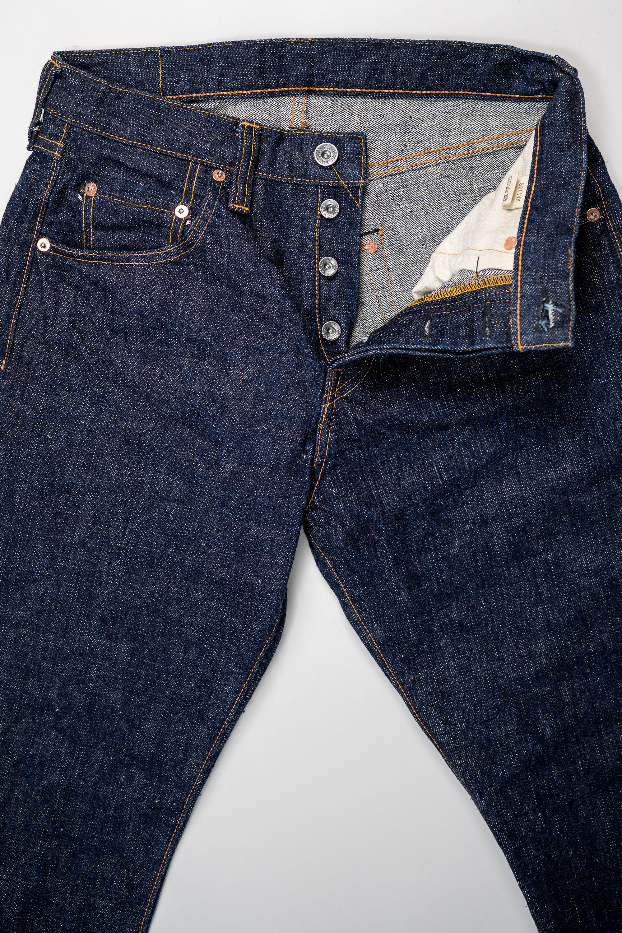 Samurai S211VX Benkei Relaxed Tapered Denim - 17oz Bushido Denim - Front Details