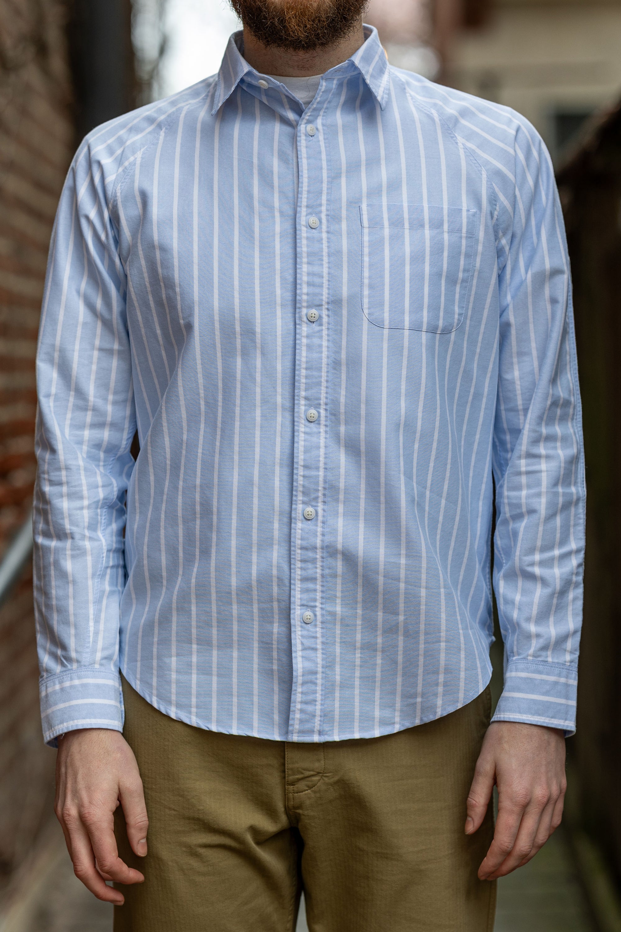 Heimat Textil Artist Shirt - Trail Blue / Seashell Reverse Stripe