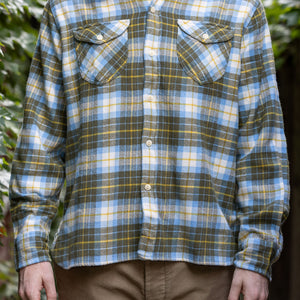 Wythe Washed Flannel Workshirt - Gold Ravine - Front View on Model