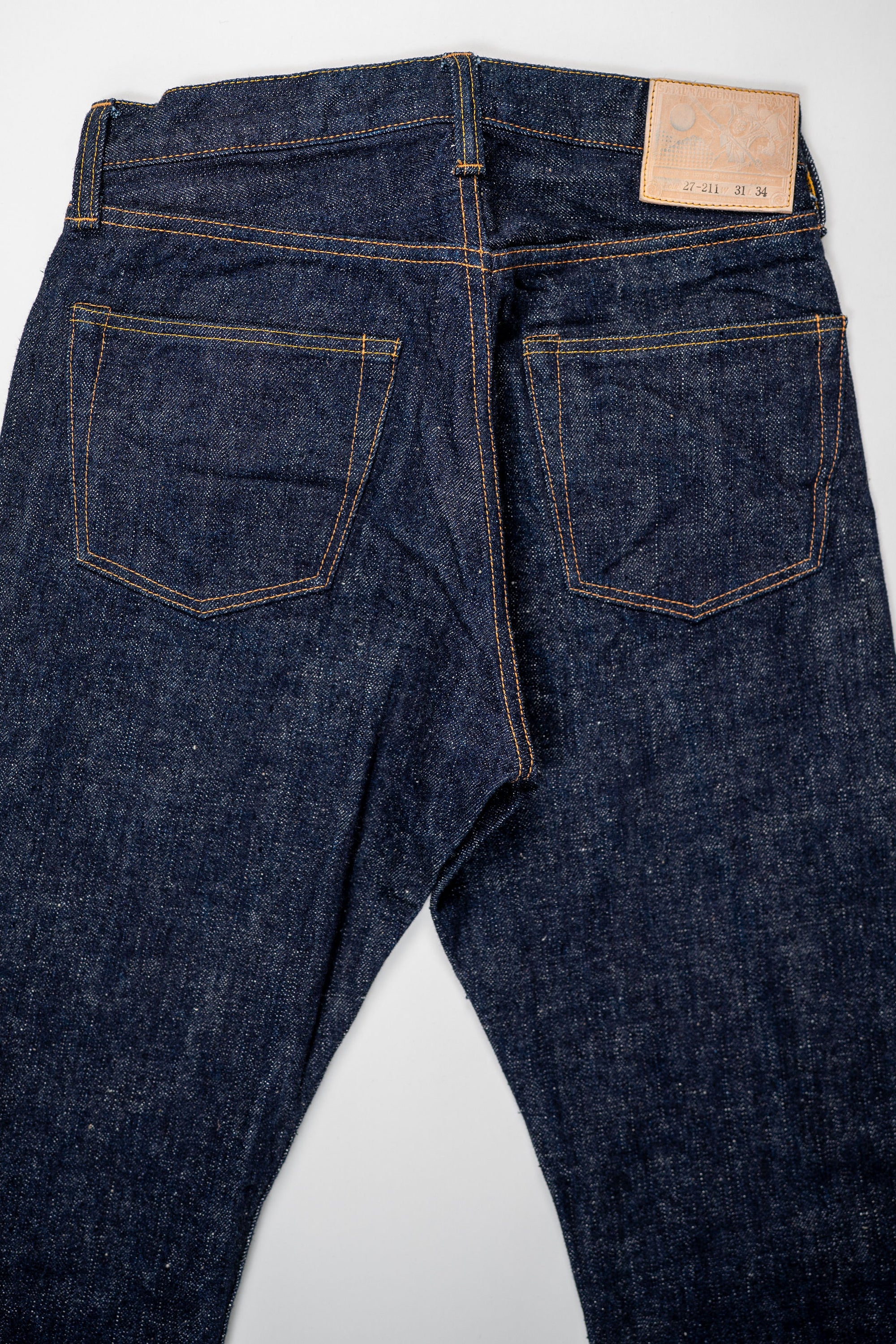 Samurai S211VX Benkei Relaxed Tapered Denim - 17oz Bushido Denim - Back flat Lay