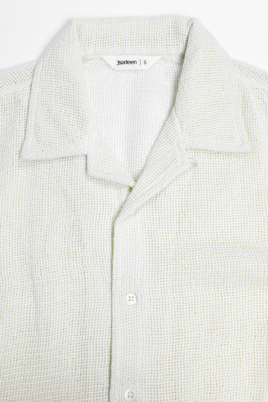3sixteen Loop Collar Shirt - Ecru Mesh