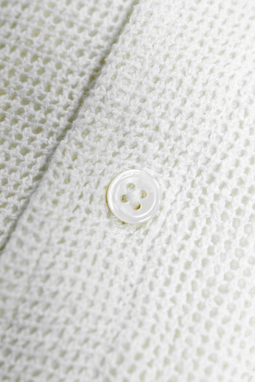 3sixteen Loop Collar Shirt - Ecru Mesh