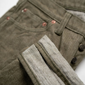 Samurai S0170GNX 17oz Uguisu Denim - Straight Tapered - cuff detail