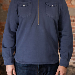 Wythe Navy Quarterzip - Front Shot on Model
