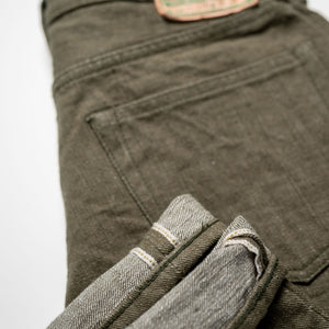 Samurai S0170GNX 17oz Uguisu Denim - Straight Tapered - cuff detail