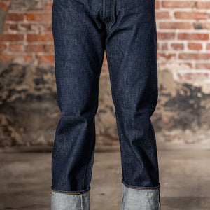 TCB Jeans 50's Jeans - 13.50z Denim One Wash. on model front profile