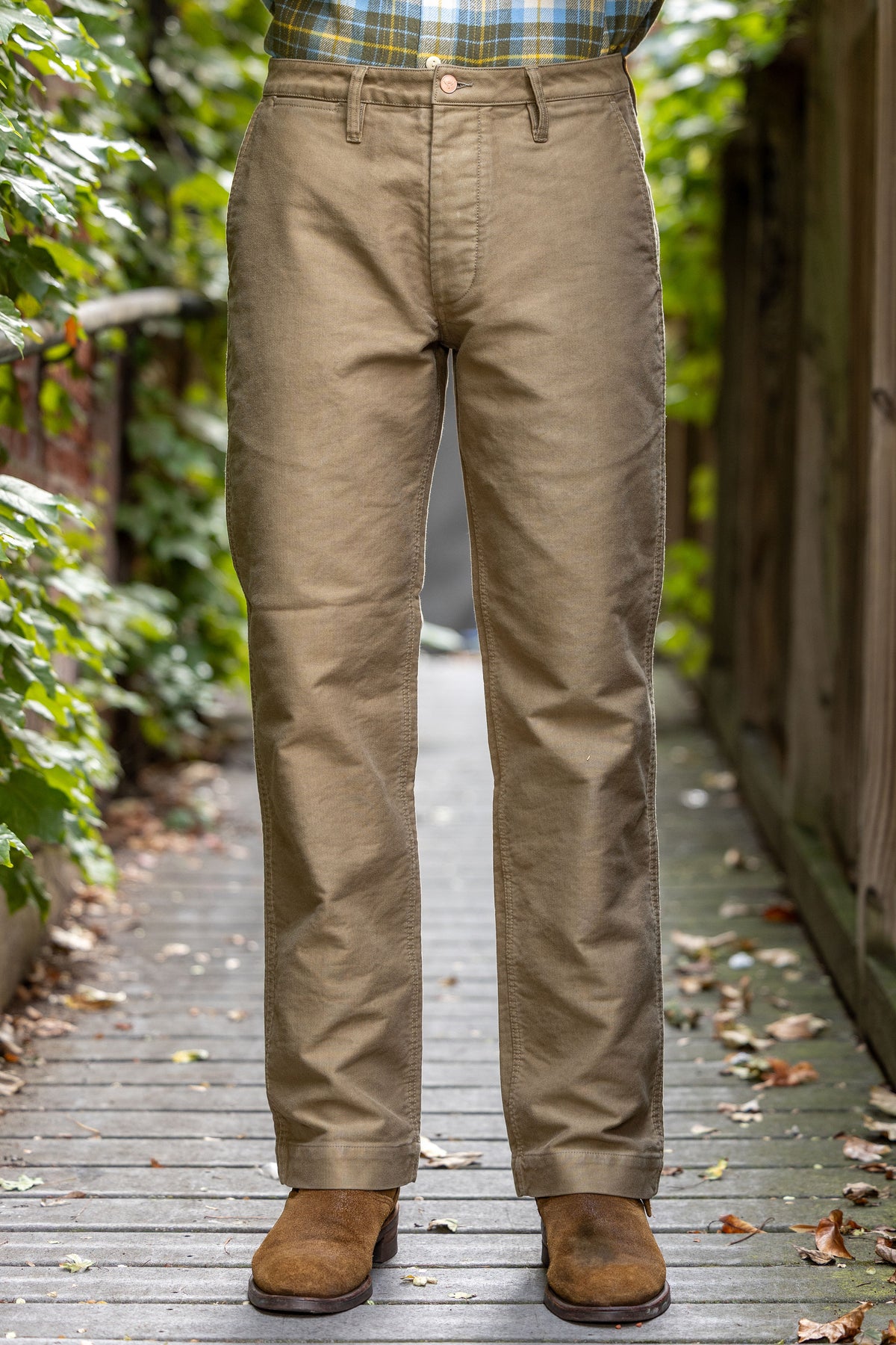 Wythe Deck Pant - Faded Olive - Front View on Model
