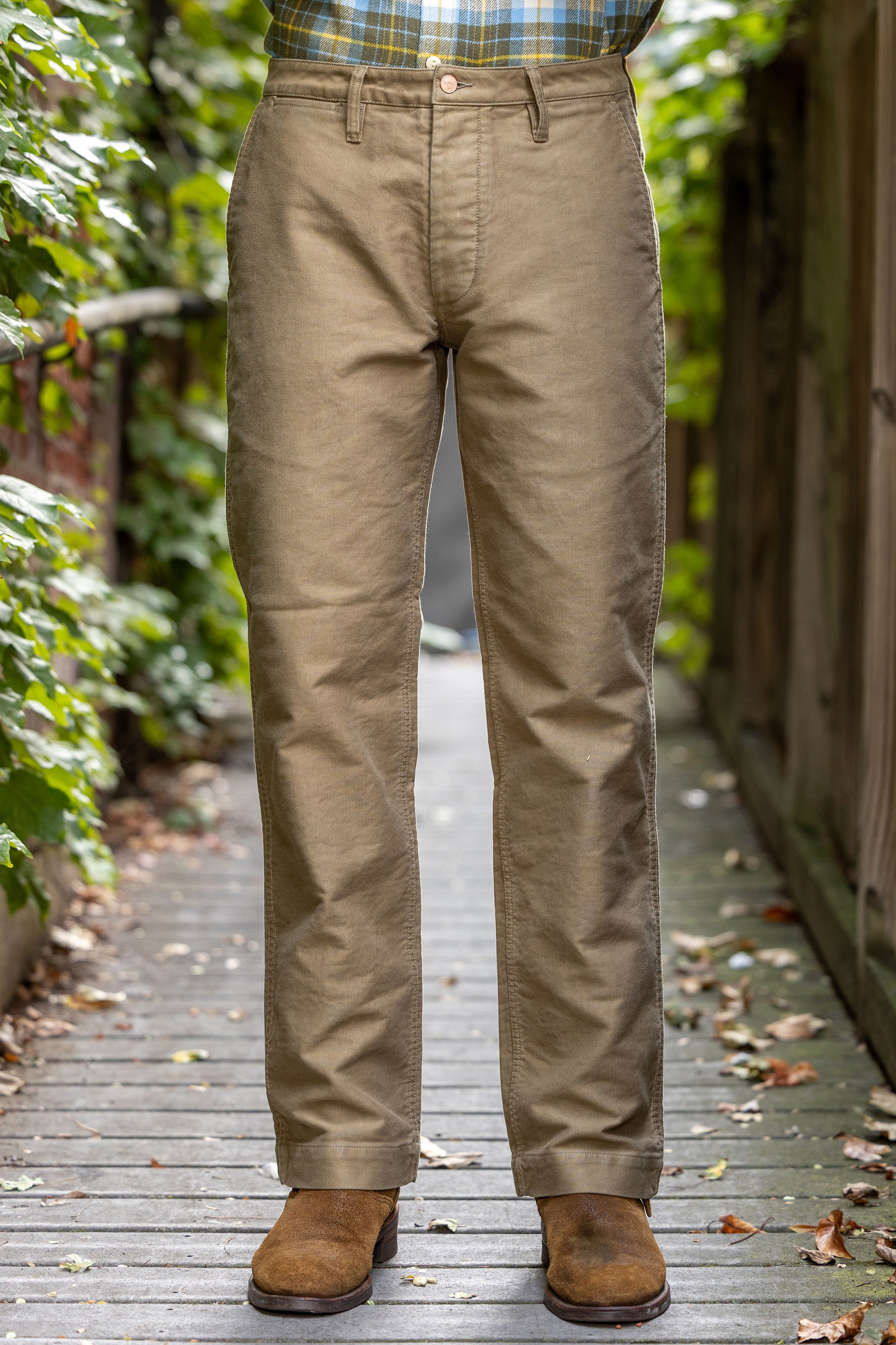 Wythe Deck Pant - Faded Olive - Front View on Model