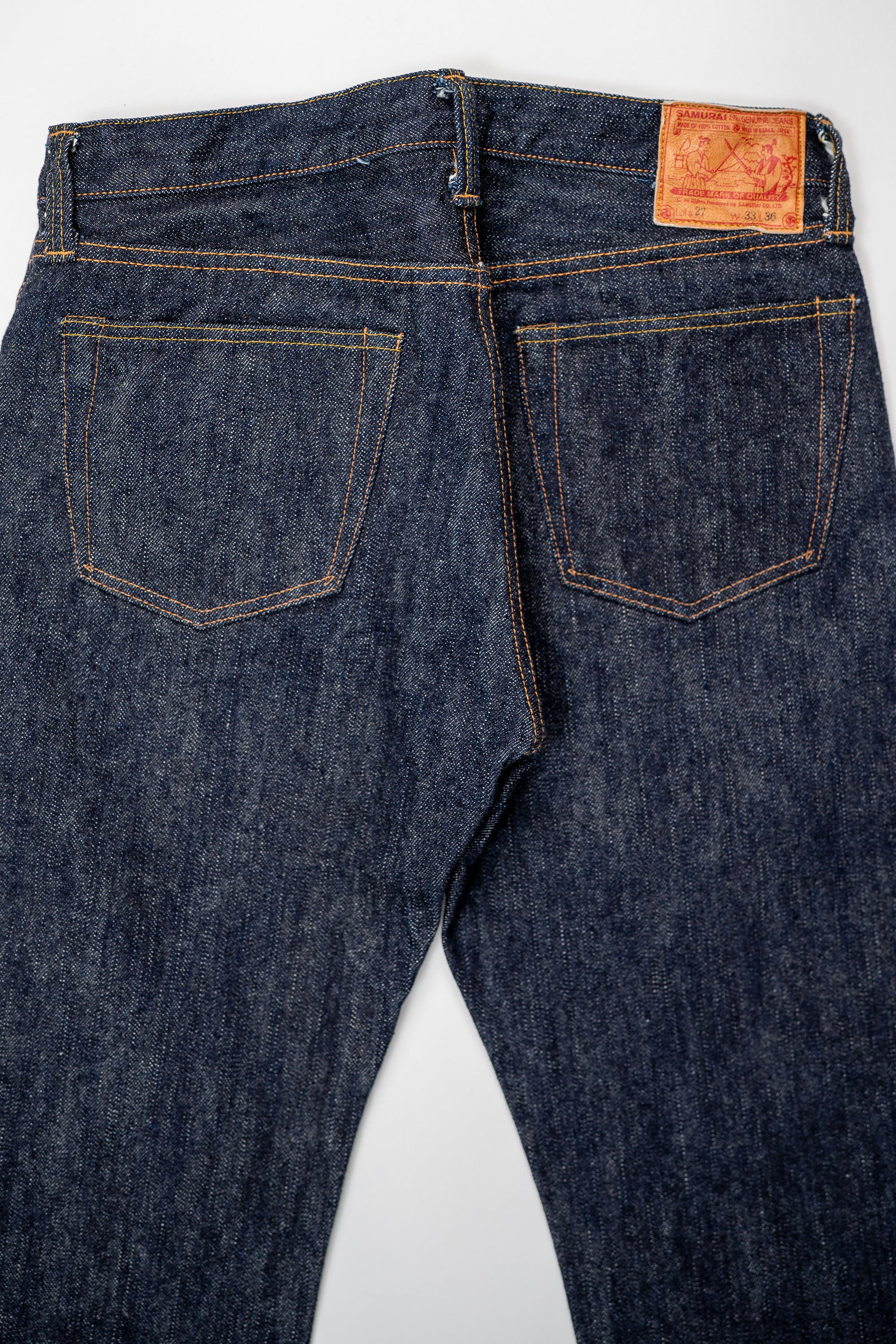 Samurai S710XX19ozII 19oz Kiwami Selvedge Denim - flat lay back