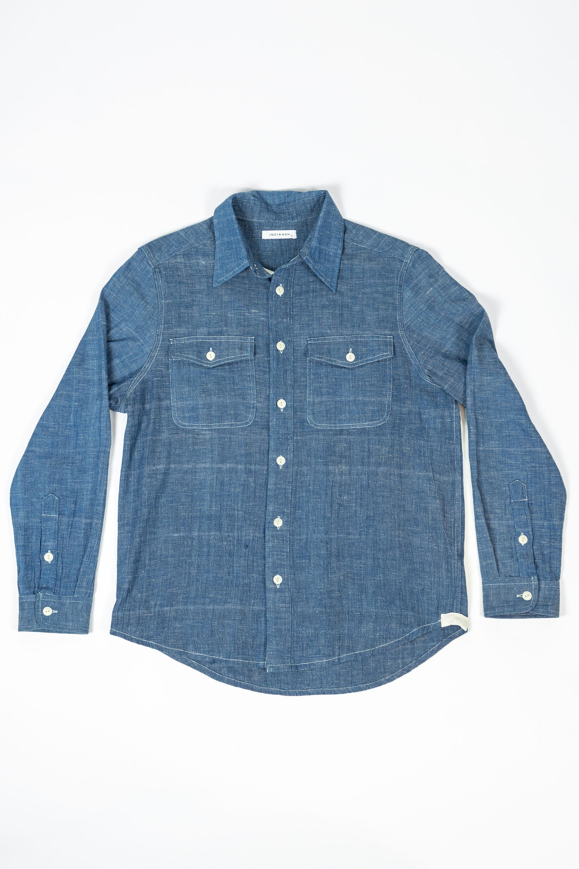 Indi + Ash L/S Smith Workshirt - Indigo/Natural