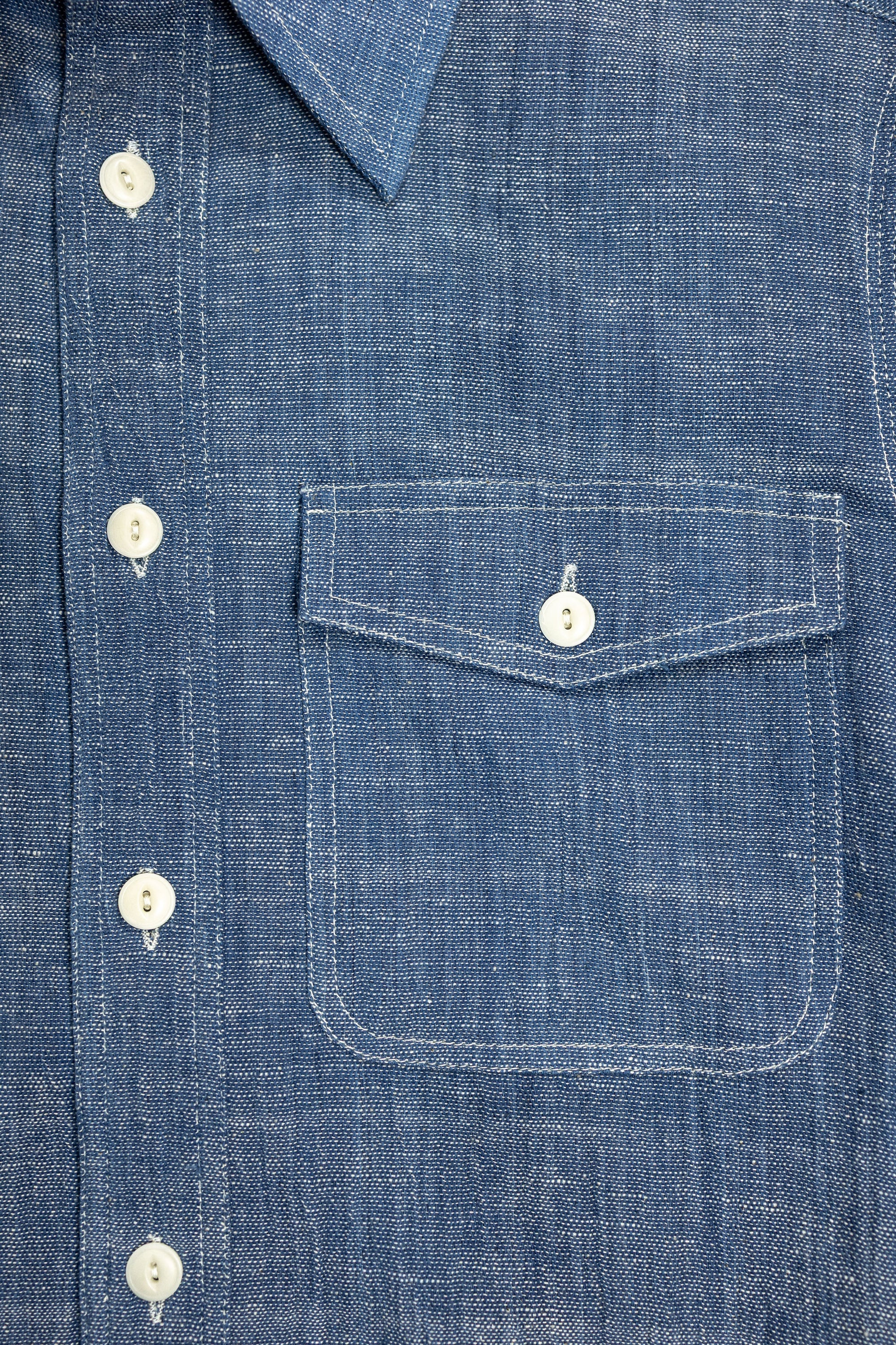 Indi + Ash L/S Smith Workshirt - Indigo/Natural
