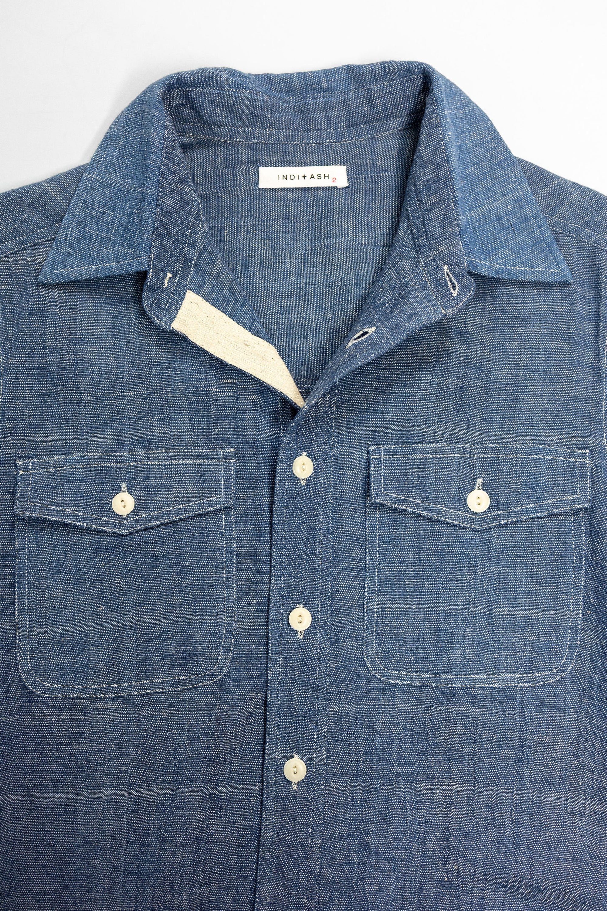 Indi + Ash L/S Smith Workshirt - Indigo/Natural