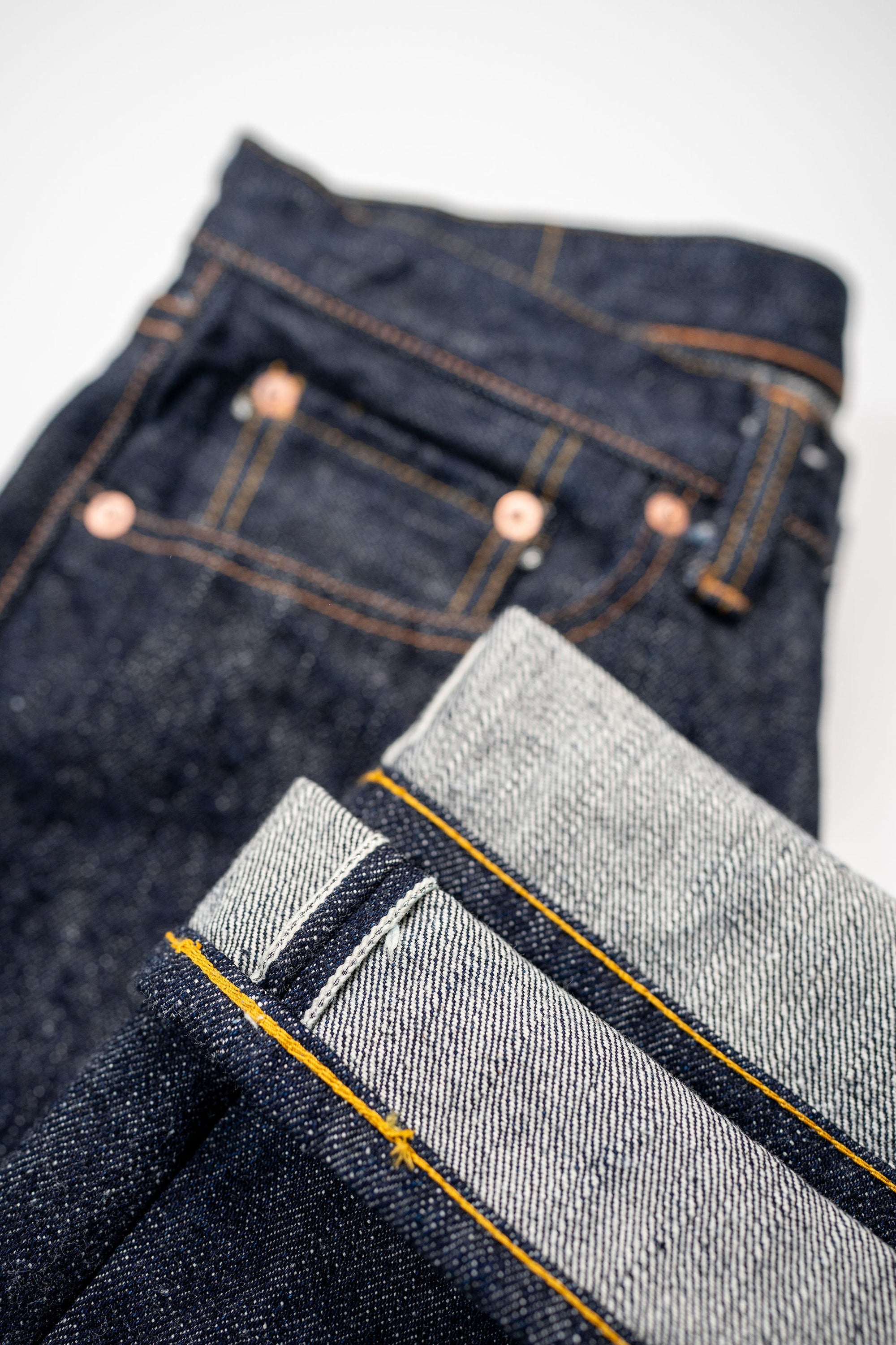 Samurai S710XX19ozII 19oz Kiwami Selvedge Denim - selvedge cuff details