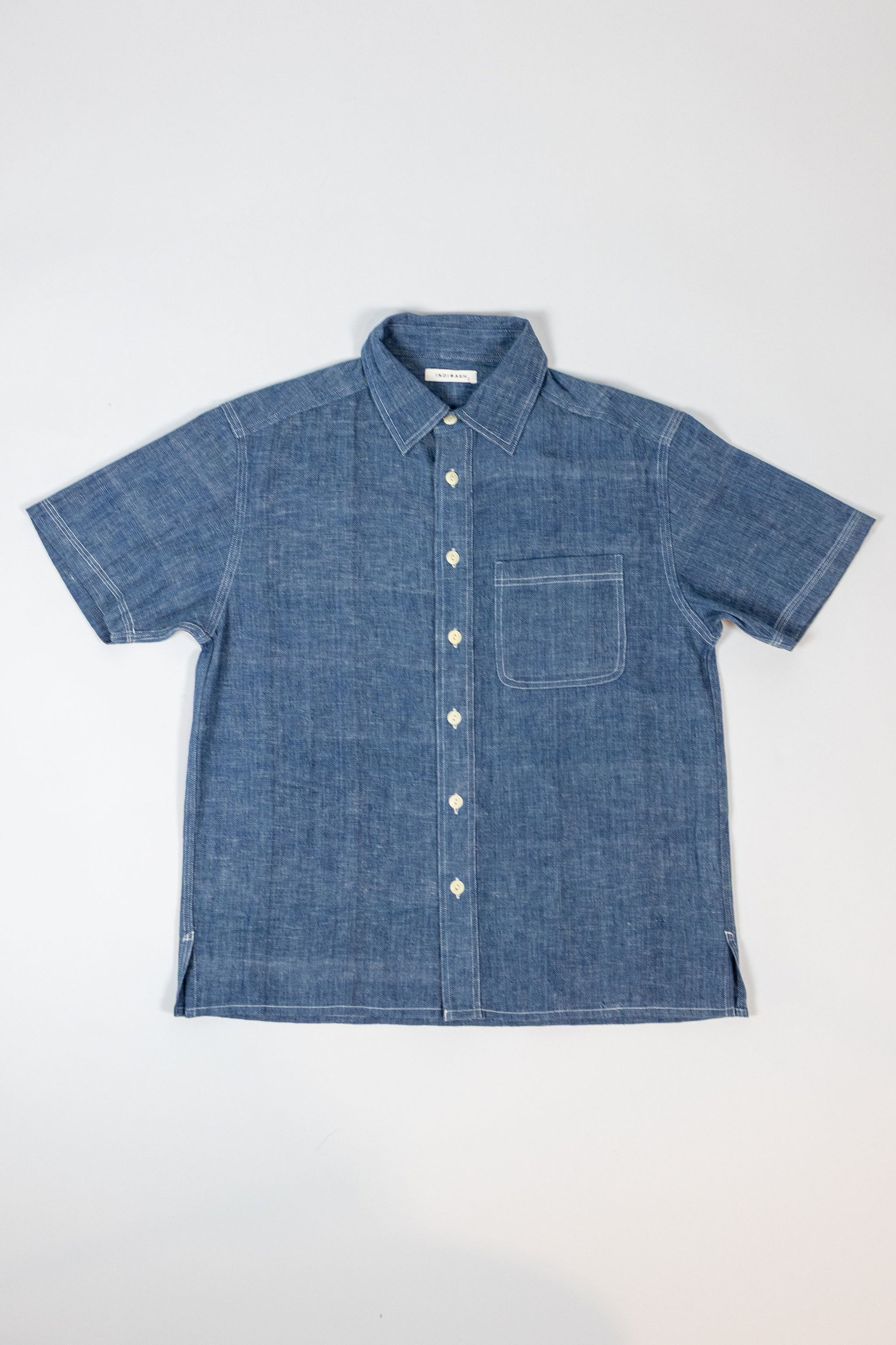 Indi + Ash S/S Marc Shirt - Indigo/Natural