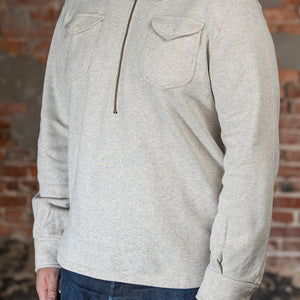 Wythe Grey Quarterzip - Three Quarter Shot on Model