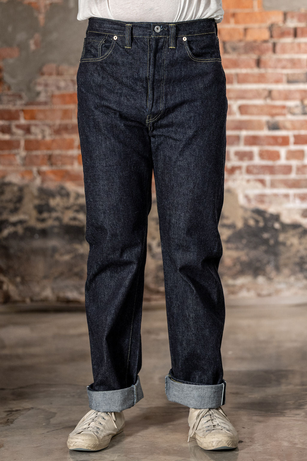 TCB Jeans S40's Jeans - One Wash. on model front profile