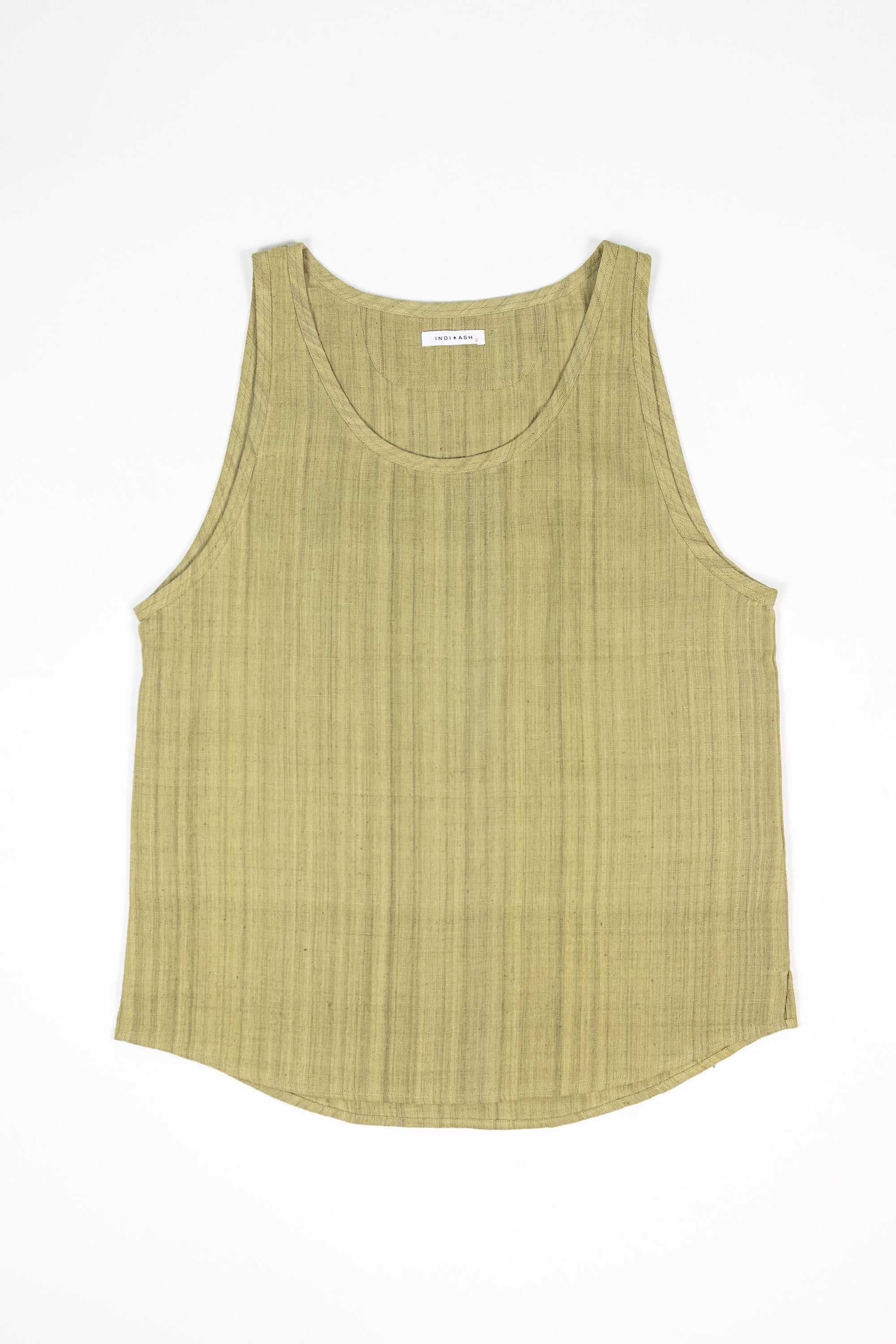 Indi + Ash Ripley Tank Handwoven Kala Cotton - Soft Olive