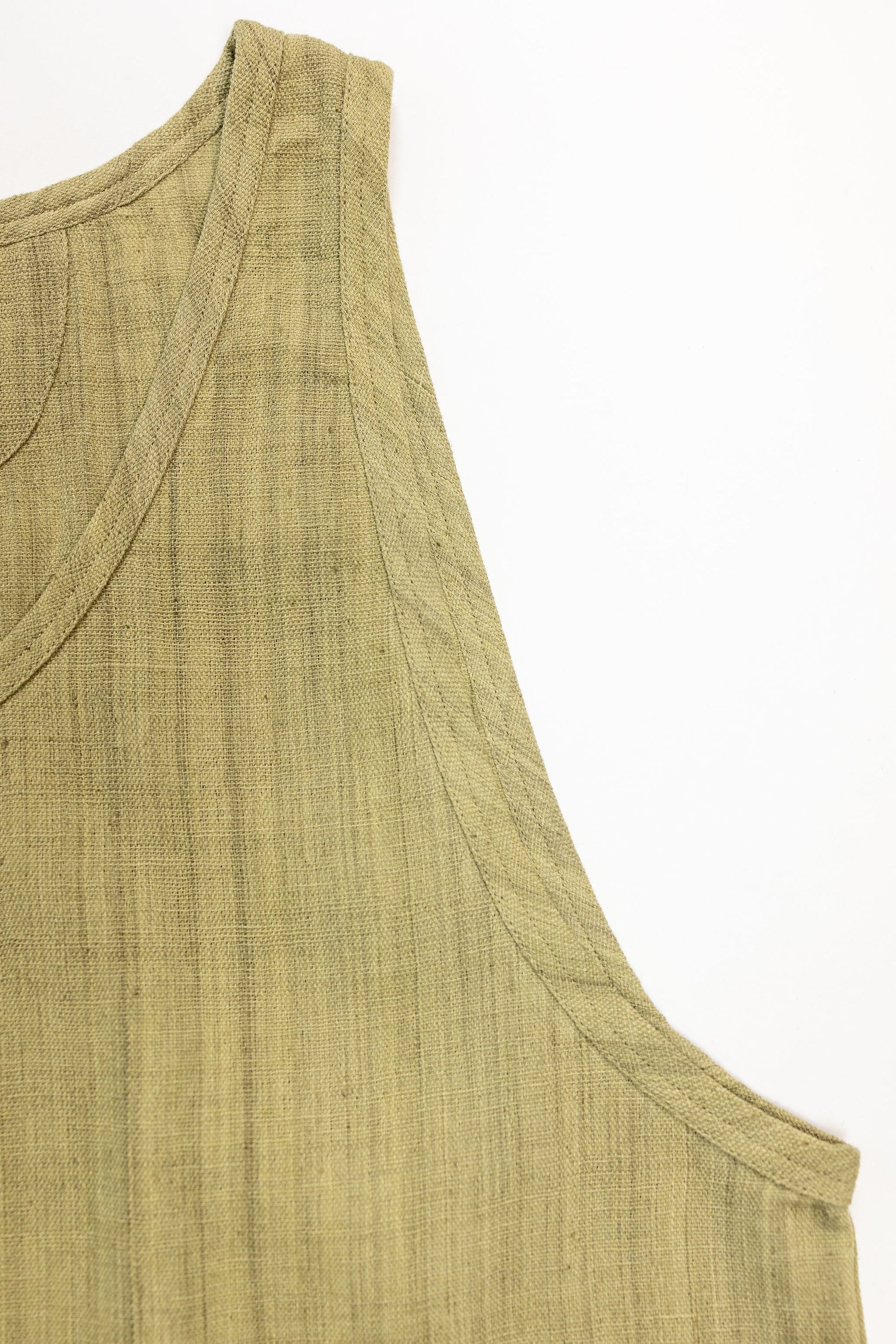 Indi + Ash Ripley Tank Handwoven Kala Cotton - Soft Olive