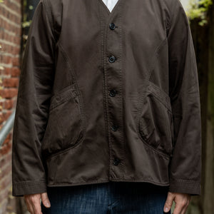 Hansen Garments Bernard Flight Jacket - Coffee Drill - on model - facing front